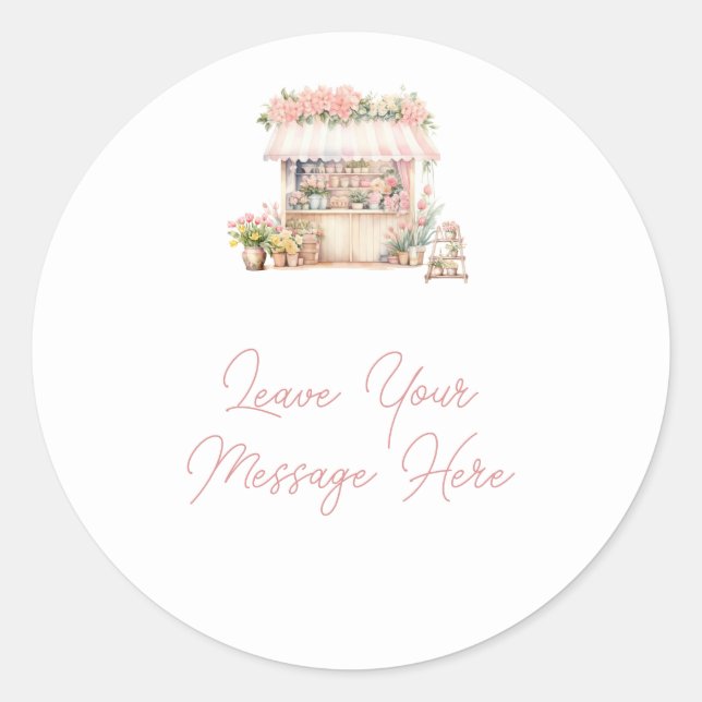 She's Off the Market Bridal Shower Your Message Classic Round Sticker (Front)