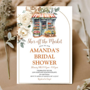 She's Off The Market Fall Flowers Bridal Shower Invitation
