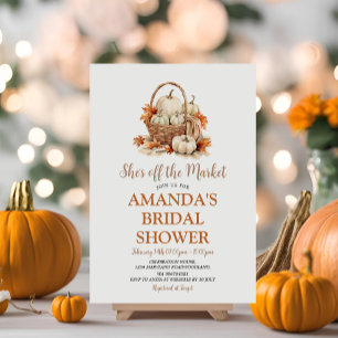 She's Off The Market Fall Pumpkin Bridal Shower Invitation