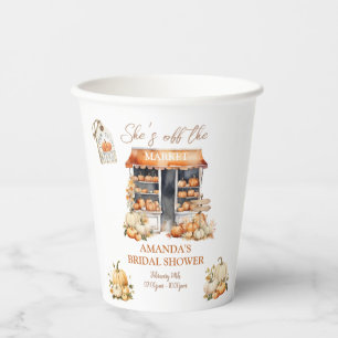 She's Off The Market Fall Pumpkin Bridal Shower Paper Cups