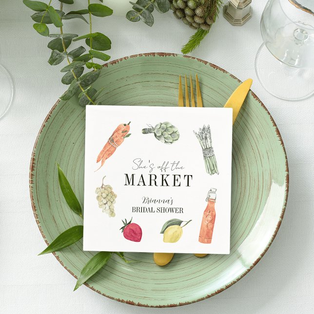 She's Off the Market Farmers' Market Bridal Shower Napkin (Creator Uploaded)