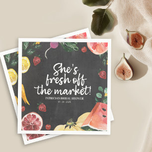 She's Off the Market Farmer's Market Bridal Shower Napkin