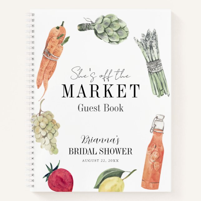 She's Off the Market Farmers' Market Bridal Shower Notebook (Front)