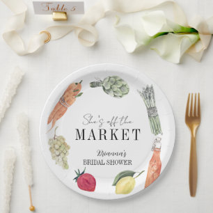 She's Off the Market Farmers' Market Bridal Shower Paper Plate