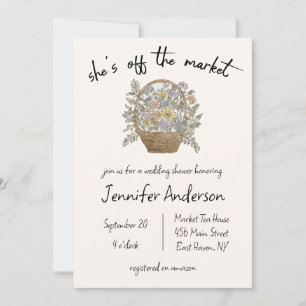 "She's off the Market" Floral Bridal Shower Invitation