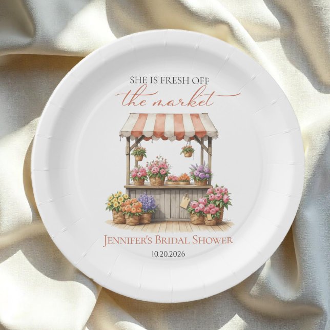 She's Off the Market Floral | Bridal Shower Paper Plate (Creator Uploaded)