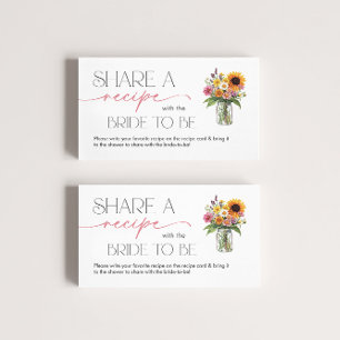 She's Off the Market Floral Bridal Shower Recipe Enclosure Card