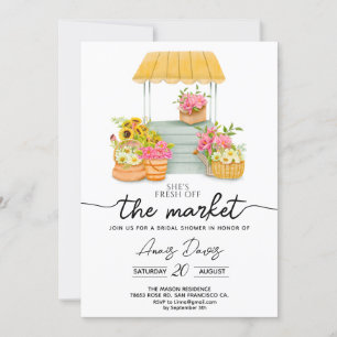 She's Off the Market Flower Shop Bridal Shower Invitation