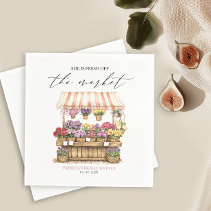 She's Off the Market Flower Shop Bridal Shower Napkin