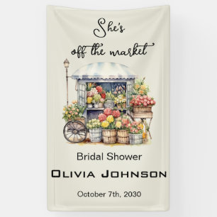 She's off the Market French Beige Bridal Shower Banner