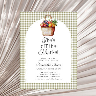 She's Off The Market Gingham Bridal Shower Invitation
