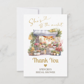 She's Off the Market Gold Flat Thank You Card