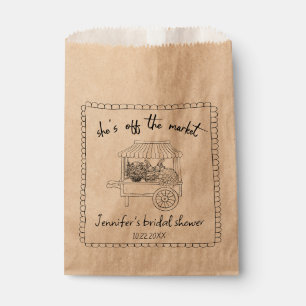 "She's off the Market" Hand Drawn Bridal Shower Favour Bags