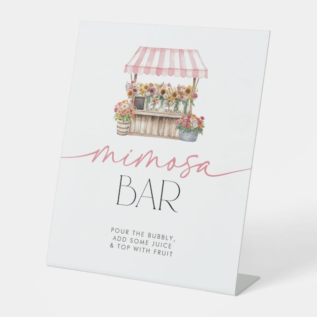 She's off the Market Mimosa Bar Pedestal Sign (Front)