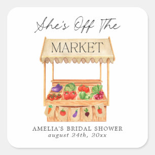 She's Off the Market Tote Bag Square Sticker