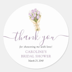 She's Off The Market Tulips Bridal Shower Favor Classic Round Sticker