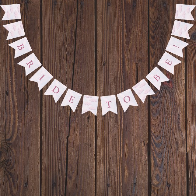 She's On Cloud 9 Dreamy Bride To Be Bridal Shower  Bunting (On Cloud 9 Bride To Be Bridal Shower Bunting Flags )