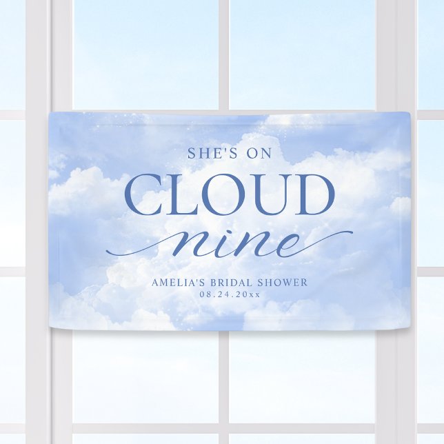 She's On Cloud Nine Blue  Bridal Shower Banner (Creator Uploaded)