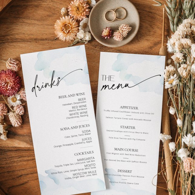 Shes on Cloud Nine Blue Sky Bridal Shower Menu (Creator Uploaded)