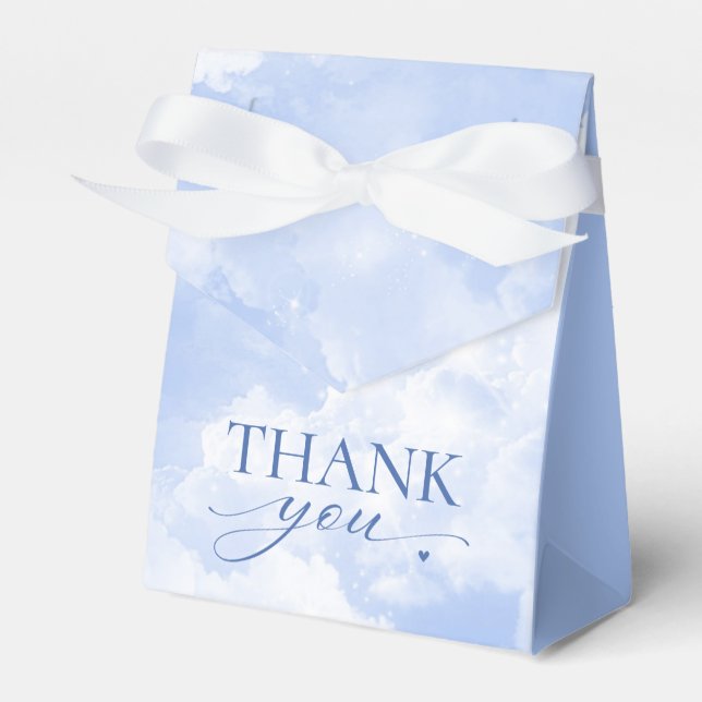 She's On Cloud Nine Blue Thank You Favour Box (Front Side)