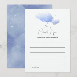 She's on Cloud Nine Bridal Shower Advice Card