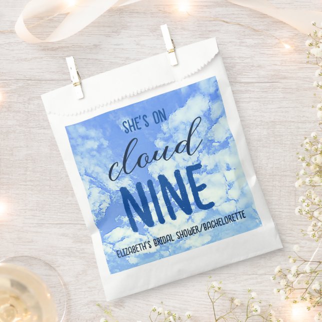 She's On Cloud Nine! Bridal Shower/Bachelorette Favour Bags (Clipped)