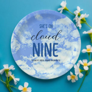 She's On Cloud Nine! Bridal Shower/Bachelorette Paper Plate