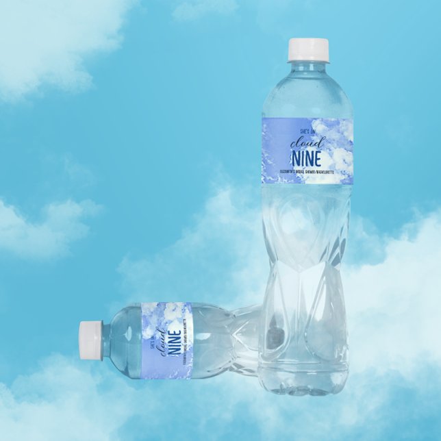 She's On Cloud Nine! Bridal Shower/Bachelorette Water Bottle Label (Creator Uploaded)