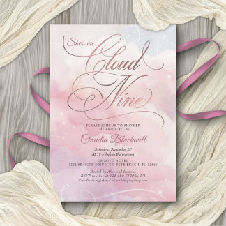 She's On Cloud Nine Bridal Shower Invitation