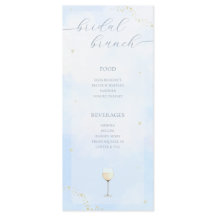 She's On Cloud Nine Bridal Shower Menu