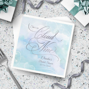 She's On Cloud Nine Bridal Shower Napkin