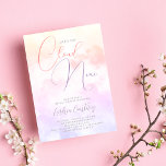 She's On Cloud Nine Dreamy Pastel Bridal Shower Invitation<br><div class="desc">An elegant,  whimsical and dreamy bridal shower invitation featuring watercolor clouds in pastel colours of purple and pinkish yellow featuring a calligraphy script saying "she's on cloud nine".</div>