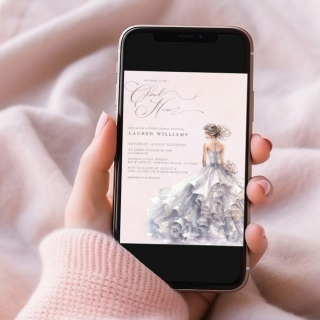 She's On Cloud Nine Dreamy Pastel Bridal Shower Invitation (Creator Uploaded)