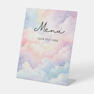 Shes On Cloud Nine Menu Bridal Shower Pedestal Sign