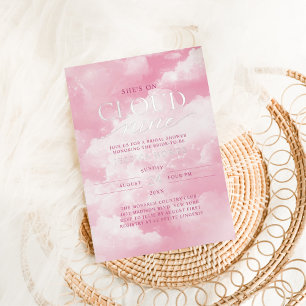 She's On Cloud Nine Pink Bridal Shower