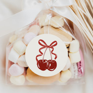 She's Our Little Cherry On Top Girls 1st Birthday Classic Round Sticker
