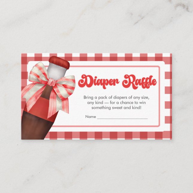 She's Ready to Pop Baby Shower Diaper Raffle Enclosure Card (Front)
