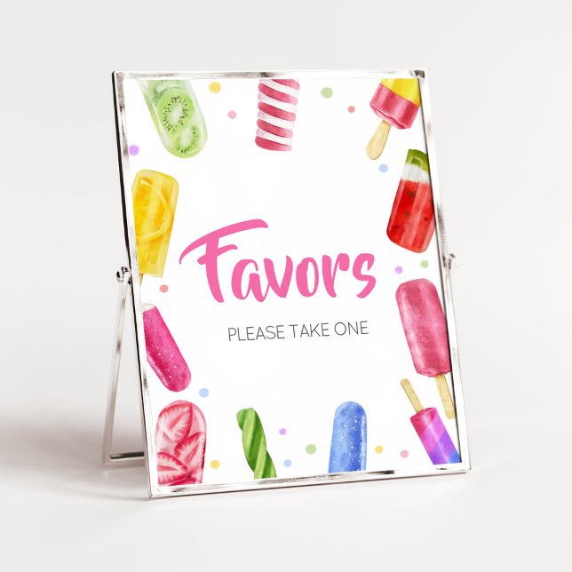 She's Ready to Pop Baby Shower Favours Poster (Popsicle Baby Shower Favors Sign)