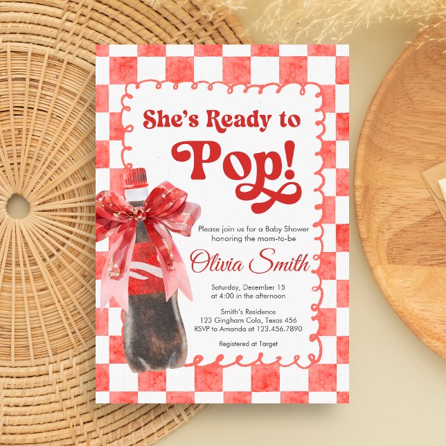 She's Ready to Pop Baby Shower Invitation (She's Ready to Pop Cola Baby Shower Invitation)
