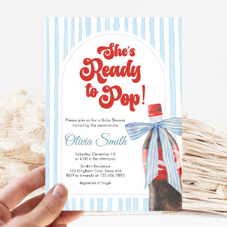 She's Ready to Pop Baby Shower Invitation