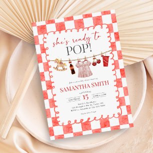 She's Ready to Pop Baby Shower Invitation