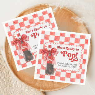 She's Ready to Pop Baby Shower Napkin