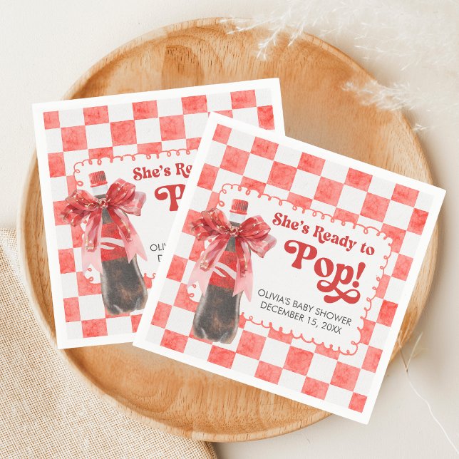 She's Ready to Pop Baby Shower Napkin (She's Ready to Pop Cola Baby Shower Napkin
)