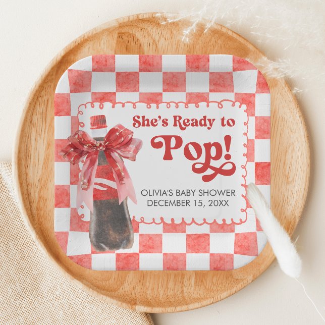 She's Ready to Pop Baby Shower Paper Plate (She's Ready to Pop Cola Baby Shower Paper Plate)