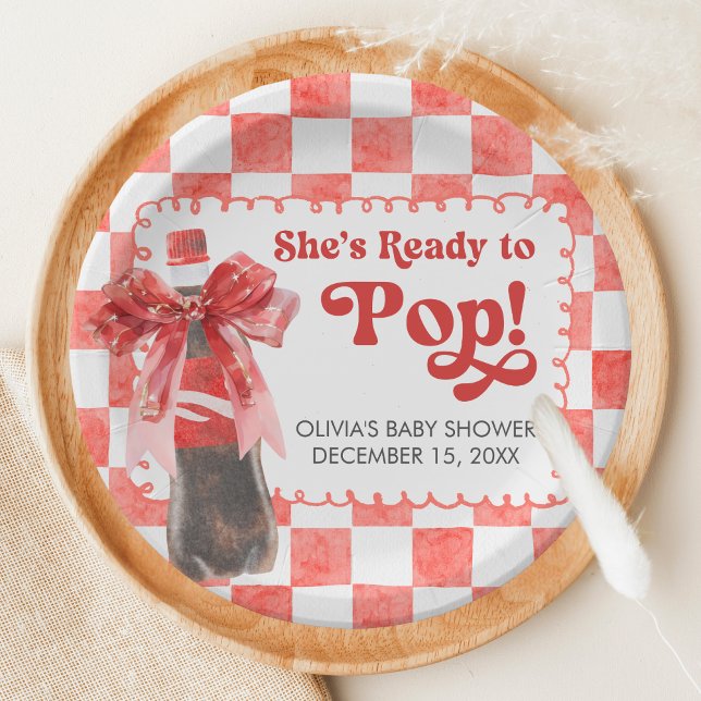 She's Ready to Pop Baby Shower Paper Plate (She's Ready to Pop Cola Baby Shower Paper Plate)