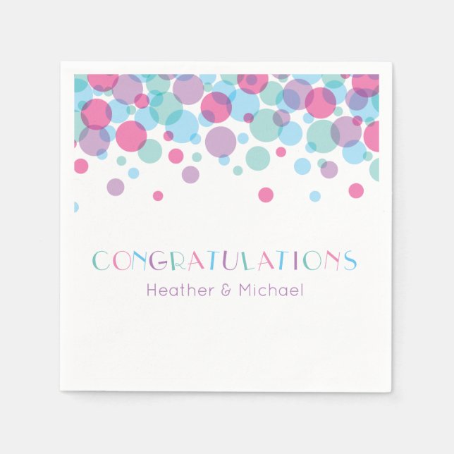 She's Ready to Pop Baby Shower Polka Dots Napkin (Front)