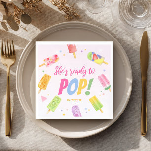 She's Ready To Pop Baby Shower Popsicle Napkin