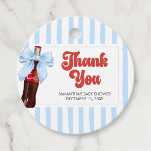 She's Ready to Pop Baby Shower Round Favour Tags