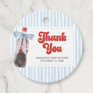 She's Ready to Pop Baby Shower Round Favour Tags