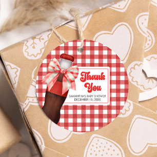 She's Ready to Pop Baby Shower Round Favour Tags